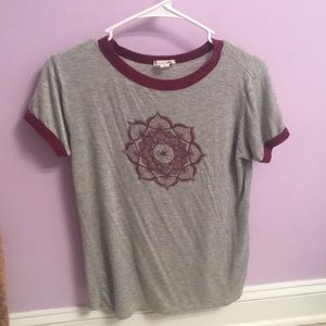 short sleeve shirt with red accents